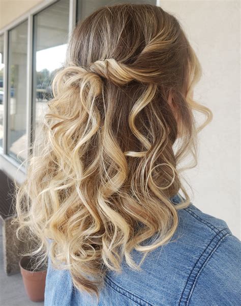 curly hair half up styles|More.